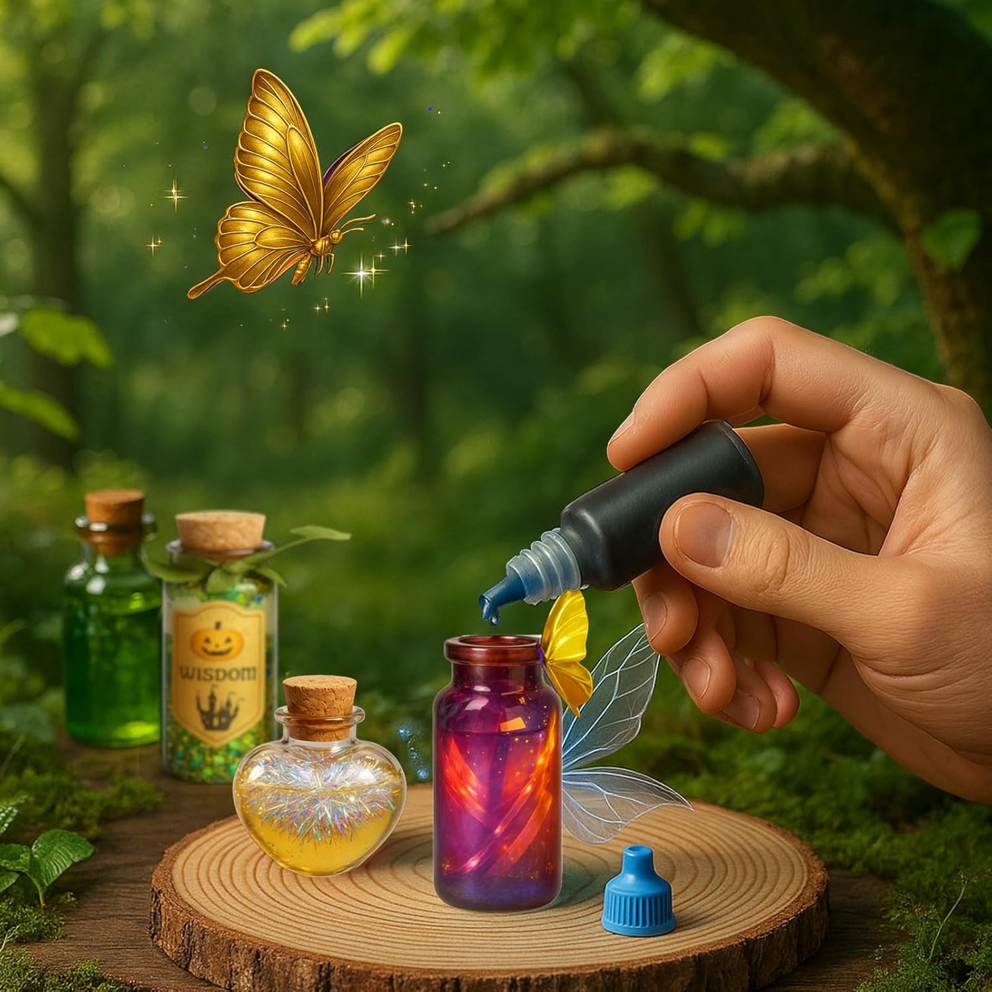 AMIZEY Potion Kits for Kids – 20 Bottles with Magic Growing Crystal, Arts and Crafts for Kids Ages, Halloween & Christmas Decorations Gifts for Girls Ages 6-12 (Magic Growing Crystal)