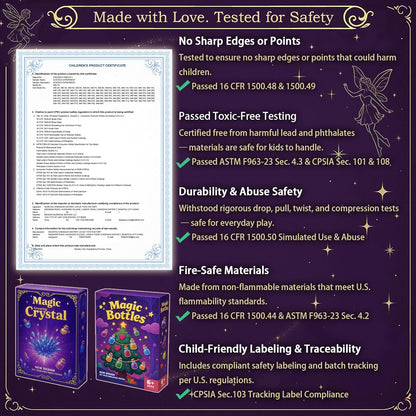 AMIZEY Potion Kits for Kids – 20 Bottles with Magic Growing Crystal, Arts and Crafts for Kids Ages, Halloween & Christmas Decorations Gifts for Girls Ages 6-12 (Magic Growing Crystal)
